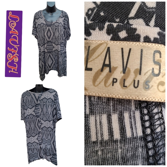 Lavish Tops - LAVISH PLUS ABSTRACT PRINT TOP SIZE 3X